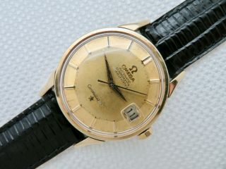 1966 MENS VINTAGE OMEGA CONSTELLATION PIE PAN DIAL DOG LEGS GOLD CAPPED 168.  005 2