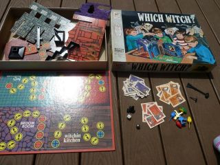 VTG 70s Milton Bradley WHICH WITCH? Halloween Haunted 3D Board Game 5