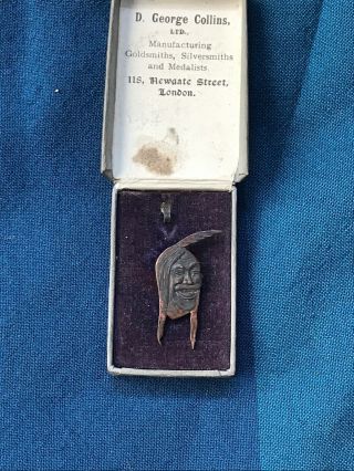 Early Vintage Indian Motorcycle Pin In Vintage Box.  Ad289