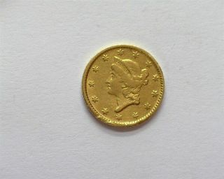 1852 - D Liberty Head Gold Dollar About Uncirculated Very Rare Only 6,  390 Minted