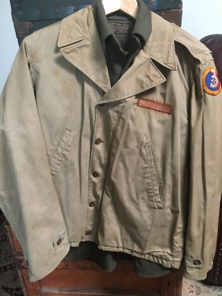 Vintage 1940s 3rd Aaf; Early Wwii Sz 38 M41 Field Jacket W/leather Id 