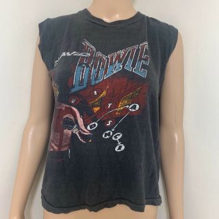 Vintage David Bowie T Shirt Tee Size M 1980s Lets Dance Tour Vtg Rock Rare 80s