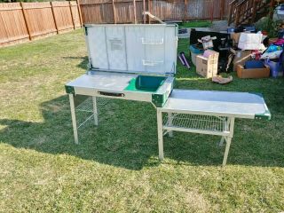 Vtg Coleman Camping Kitchen Pack Outdoor Portable Folding Table
