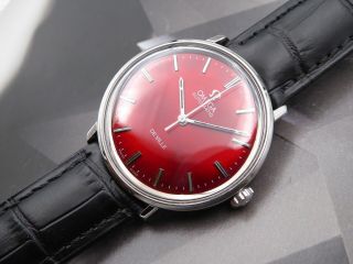 1968 Vintage Omega Automatic De Ville 24 Jewels Stainless Steel,  Candy Red Dial