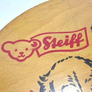 RARE Vintage STEIFF Germany Round Wood Teddy Bear Toy Box / Store Display ??? 8