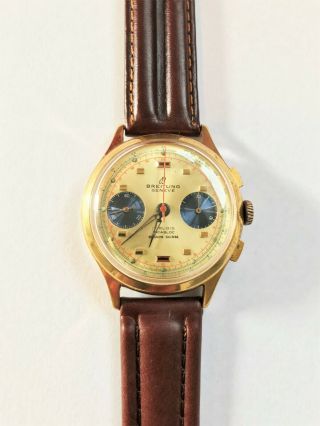 Breitling Chronograph Vintage Mechanical Swiss Watch Venus 188 Movement