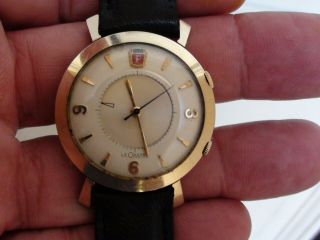 Le Coultre Rare Vintage Ford Motor Company Henry Ford Ii Alarm Wristwatch 10k Gf