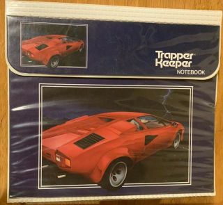 Vintage 80s Mead Trapper Keeper The Ultimate Featuring Red Lamborghini Countach