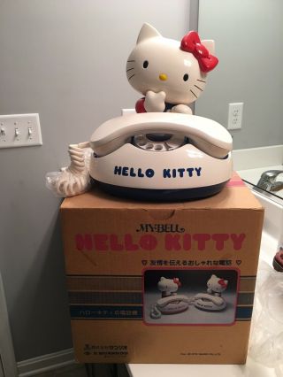 1976 Vintage Rare My Bell Hello Kitty Cat Rotary Dial Phone Telephone