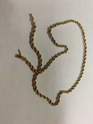 25.  4 Grams 14k Scrap Gold Rope Chain Vintage Solid 21”