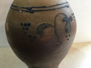 c.  1830’s Ovoid Incised Blue Decorated Stoneware Jug 4