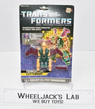 Cutthroat On Card 1987 Misb Vintage G1 Transformers Action Figure