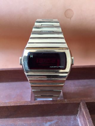 Vintage 70s Hamilton Qed Digital Led Time Computer Wristwatch Kojak