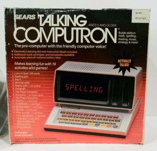 Vintage 1986 Sears Electronic Talking Computron 1980s Educational Computer
