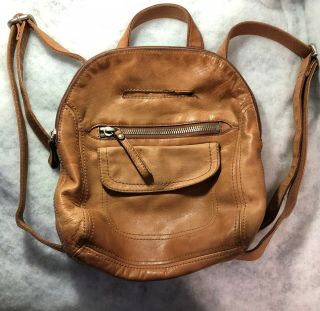 Tan/brown Fossil Long Live Vintage Bag Leather Backpack Purse