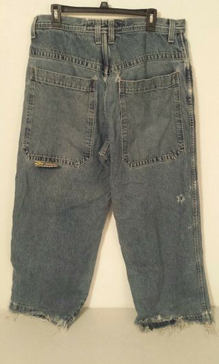 VTG 90 ' s JNCO JEANS 38x32 Wide Distressed Worn Paint Holes RARE J168 018368 USA 2