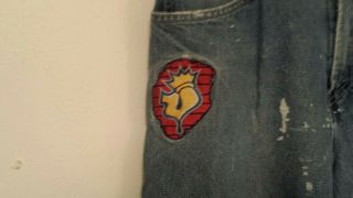 VTG 90 ' s JNCO JEANS 38x32 Wide Distressed Worn Paint Holes RARE J168 018368 USA 6