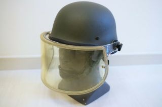 Rare 90s Gign Tactique Helmet W Visor Groupe D’intervention Gendarmerie