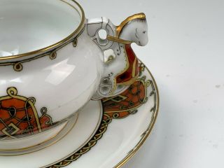 Kornilov Bros.  Russian Porcelain Cup & Saucer Set,  Pattern 47,  Crown Ornament 3