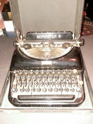 Vintage Remington 5 Portable Typewriter In Case Perfect