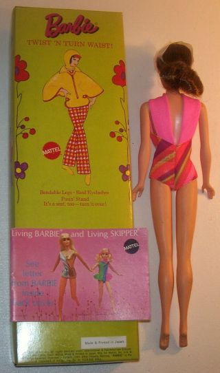 Vintage Barbie Doll Twist ' N Turn Waist Lt Brown Flip Hair Marlo 1160 TNT & Box 5