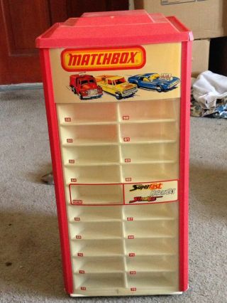 Vintage Matchbox Rotating Spinning Store Display Case For Cars