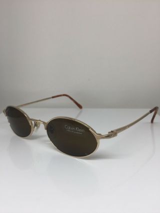 Vintage Calvin Klein Ck 514 Sunglasses Oval Titanium C.  44 Gold Japan 50mm