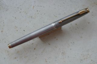 Vintage Parker 75 Sterling Silver Fountain Pen - 18k " F " Nib - Perfect