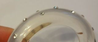 Vintage Clear Lucite Studs Crystals Rhinestones Bracelet 6