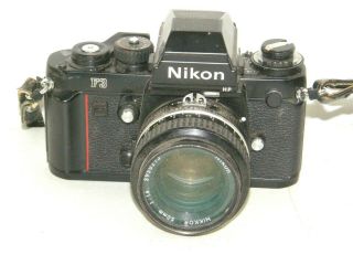 Nikon F3hp F3 Hp Body With 50mm F:1.  4 Nikkor Lens 35 Mm Slr Film Camera Vintage