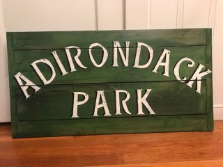 Vintage Wood Adirondack Camp Ground Sign Wood Folk Art York State Park 35”