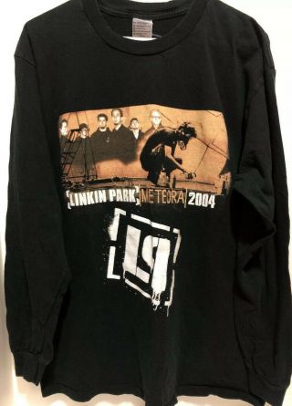 Vintage Linkin Park Meteora 2004 Large Long Sleeve Tour T - Shirt.  Rare