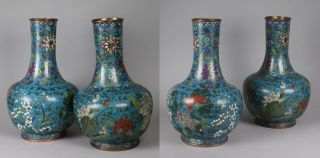 Antique Chinese Cloisonne Bottle Vases 2
