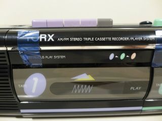 Rare Vintage YORX Newave FP - 1010 AM/FM Triple Cassette Recorder Deck Boombox 4