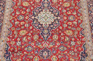 Handmade Kashaan Persian Oriental Area Rug Traditional Floral Red/Navy Blue 8x12 4