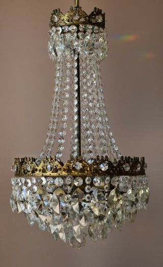 , Antique Vintage Crystal Chandelier,  Ceiling Light,  Lighting,  Pendant,  Lamp