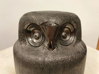 Aldo Londi - Bitossi Ceramic Owl Silver Vintage Italian Mid - Century Modern 1960 2