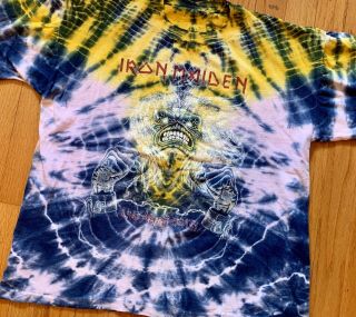 Vtg Iron Maiden Shirt Heavy Metal 1985 Iron Maiden Live After Death Tie Dye Rare
