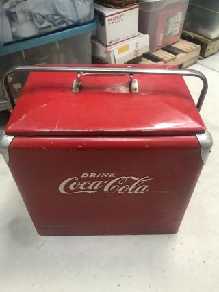 Vintage Coca Cola Coke Red Cooler Made By Progress Refrigeration Co.  Kentucky