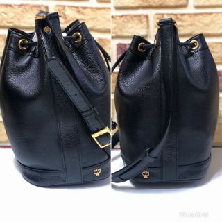 100 Authentic MCM Canvas Black Vintage Backpack & Leather Drawstring 2 set Bags 5