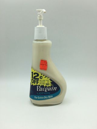 Vintage Pacquin Cream Lotion 10.  5 Oz Pfizer Rare Discontinued Glass Pump Bottle