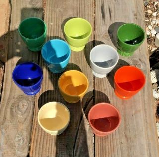 Fiestaware Vintage Ten Multicolored Egg Cups