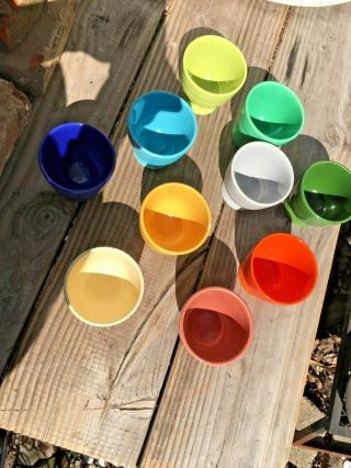 Fiestaware vintage ten multicolored egg cups 7