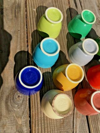 Fiestaware vintage ten multicolored egg cups 8
