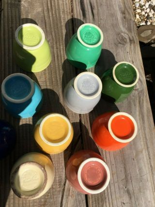 Fiestaware vintage ten multicolored egg cups 9