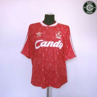 Liverpool Vintage Adidas Home Football Shirt Jersey 1989/91 (l) Candy Barnes Era