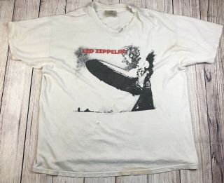 1984 Led Zeppelin Vintage Rock Band T Shirt Large Buttery Soft Paper Thin Tee