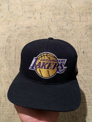 Vintage Los Angeles Lakers Sports Specialties Plain Logo Snapback Hat Cap Black
