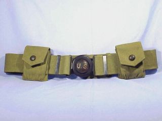 Early Model 1910 Mills Garrison Belt With Rare Rimless Eagle Buttons