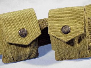 Early Model 1910 MILLS GARRISON BELT With RARE Rimless Eagle Buttons 4